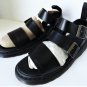 Dr Martens GRYPHON Black Leather Strap Sandals Silver Hdwr US W 9 UK 7 EU 41