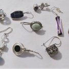 Vintage Sterling Silver Single Earrings w Stones Lot Collection