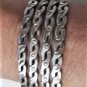 Vintage Navajo Wide Heavy Stamped Sterling Silver Hammered Twist Cuff Bracelet