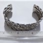 Vintage Navajo Wide Heavy Stamped Sterling Silver Hammered Twist Cuff Bracelet