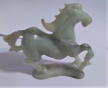 Antique Chinese Nephrite Jade Galloping Horse Statue Sculpture