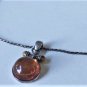 VVintage Sterling Silver Baltic Amber Pendant Necklace 18-1/2"
