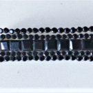 Antique Victorian Black Paste Glass Stones Mourning Pin Brooch