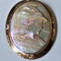 Antique Victorian 14K Mother Pearl Carved Greek Classical Bust Cameo Pin Brooch