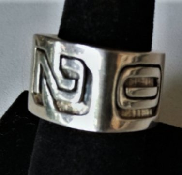 Vintage Sterling Silver Chunky Bold Y2K *2000* Custom Ring Size ~10.5