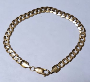 Vintage ITALY 14K Unisex Cuban Link Bracelet Lot 7-5/8"