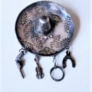 Vtg Sterling Silver MEXICO Sombrero Hat Western Cowboy Dangles Pin Brooch Lot