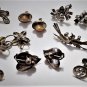 Vintage Sterling Silver Art Deco Earrings Lot Collection of 7 Prs Danecraft Beau