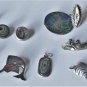 Vtg Sterling Silver Mexican Abalone Inlay Mixed Lot Pins Earrings Pendant Ring,