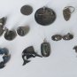 Vtg Sterling Silver Mexican Abalone Inlay Mixed Lot Pins Earrings Pendant Ring,