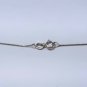 Vintage 14K WG Fine Box Chain Necklace w Three Diamond Pendant 21.5" Chain Lot