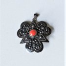 Vintage Sterling Silver Handmade ISRAEL Coral Pin Brooch Pendant Lot
