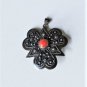 Vintage Sterling Silver Handmade ISRAEL Coral Pin Brooch Pendant Lot