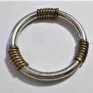 Vintage Sterling Silver Golden Wire Wrap MEXICO Bangle Bracelet Lot