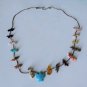 Vtg Sterling Old Pawn S Domingo Turquoise T Bird Animal Fetish Heishi Necklace