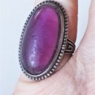 Antique Sterling Silver Aesthetic Art Nouveau Purple Glass Stone Ring Lot ~ Sz 6
