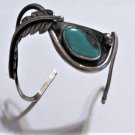 Vtg Unique Sterling Silver Navajo Unique Southwestern Turquoise Cuff Bracelet