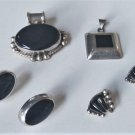 Vintage Sterling Silver MEXICO Black Onyx Mixed Jewelry Lot