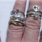 Vintage Sterling Silver Rings Lot Collection 9 Pieces