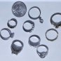 Vintage Sterling Silver Rings Lot Collection 9 Pieces