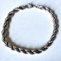 Vintage Sterling Silver Thick Rope Chain Bracelet Lot 7-1/8"