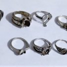 Vintage Sterling Silver Ring Settings Lot Collection 7 Pieces