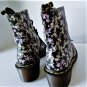 Dr Martens Grunge Worthy Black Petite Flowered Clemency Boots 6 W US EU 37