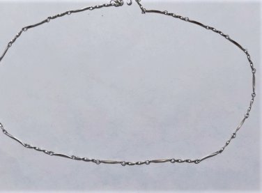 Vintage Sterling Silver Twist Bar & Link Baht Necklace lot w S Clasp