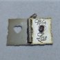 Vintage Sterling Silver *WITH LOVE* Rhinestone Book Charm Necklace Pendant Lot