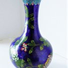 Antique Chinese Cloisonne Peony Cherry Blossom Ruyi Chinese Key Splendid Vase