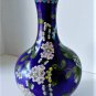 Antique Chinese Cloisonne Peony Cherry Blossom Ruyi Chinese Key Splendid Vase