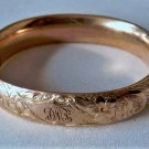 Antique Victorian Edwardian 10K GF Etched Monogrammed Bangle Bracelet Lot