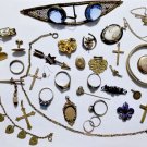 Antique Victorian Edwardian Gold Filled Wear Repair Harvest Jewelry Lot 32 Pcs