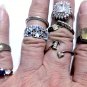Vintage Sterling Silver Rings Lot Collection 8 Pieces
