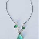 Vintage Sterling Silver Art Deco Lavalier Paste Crystal Necklace Lot ~16"