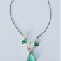 Vintage Sterling Silver Art Deco Lavalier Paste Crystal Necklace Lot ~16"