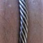 Vintage Sterling Silver Cabled Turquoise Terminal Ends Cuff Bracelet Lot