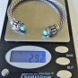 Vintage Sterling Silver Cabled Turquoise Terminal Ends Cuff Bracelet Lot