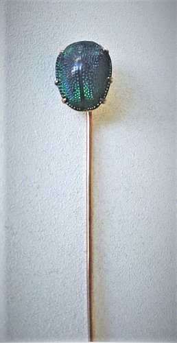 Antique Victorian 14K Real Egyptian Scarab Beetle Grand Tour Stickpin Lot