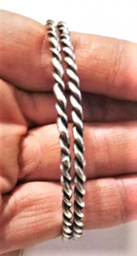 Vintage Sterling Silver Native American Twist Bangle Bracelets Lot Collection