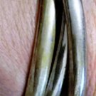 Vtg Sterling Silver TIFFANY Triple Rolling Interlocking Bangle Bracelets 2-5/8"
