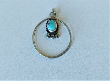 Vintage Sterling Silver Southwest Navajo Turquoise Necklace Pendant Lot