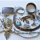 Vintage Silver Plated Toned Alpaca SOUTHWEST Jewlery Lot Collection