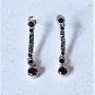 Vintage Sterling Silver Garnet & Marcasite Dangle Drop Post Earrings Lot