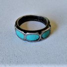 Vintage Sterling Silver Old Pawn Southwest Navajo Turquoise Ring Lot Size 7
