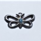 Vtg Sterling Silver Southwest Navajo Turquoise Sandcast Butterfly Pendant Lot