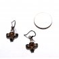 Vintage Sterling Silver Southwestern Amber Cross Dangle Earrings Lot