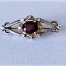 Vintage Sterling Silver Garnet  Pin Brooch Lot