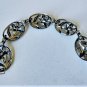 Vintage Sterling Silver Art Deco IRIS Floral Link Bracelet Lot 7.25"