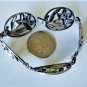 Vintage Sterling Silver Art Deco IRIS Floral Link Bracelet Lot 7.25"